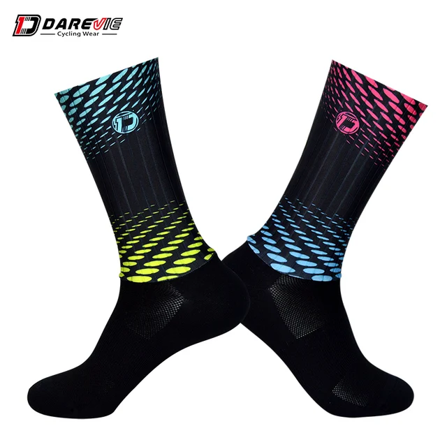 DAREVIE Men Cycling Socks Anti-Slip Bike Sock Professional High Speed Aero Breathable Racing MTB Road Women Cycling Sockings Multi-color