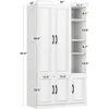 Armoire Wardrobe Closet 70" H,  5 Doors Bedroom Wooden Wardrobe with 4 Storage Shelves and Hanging Rod 2