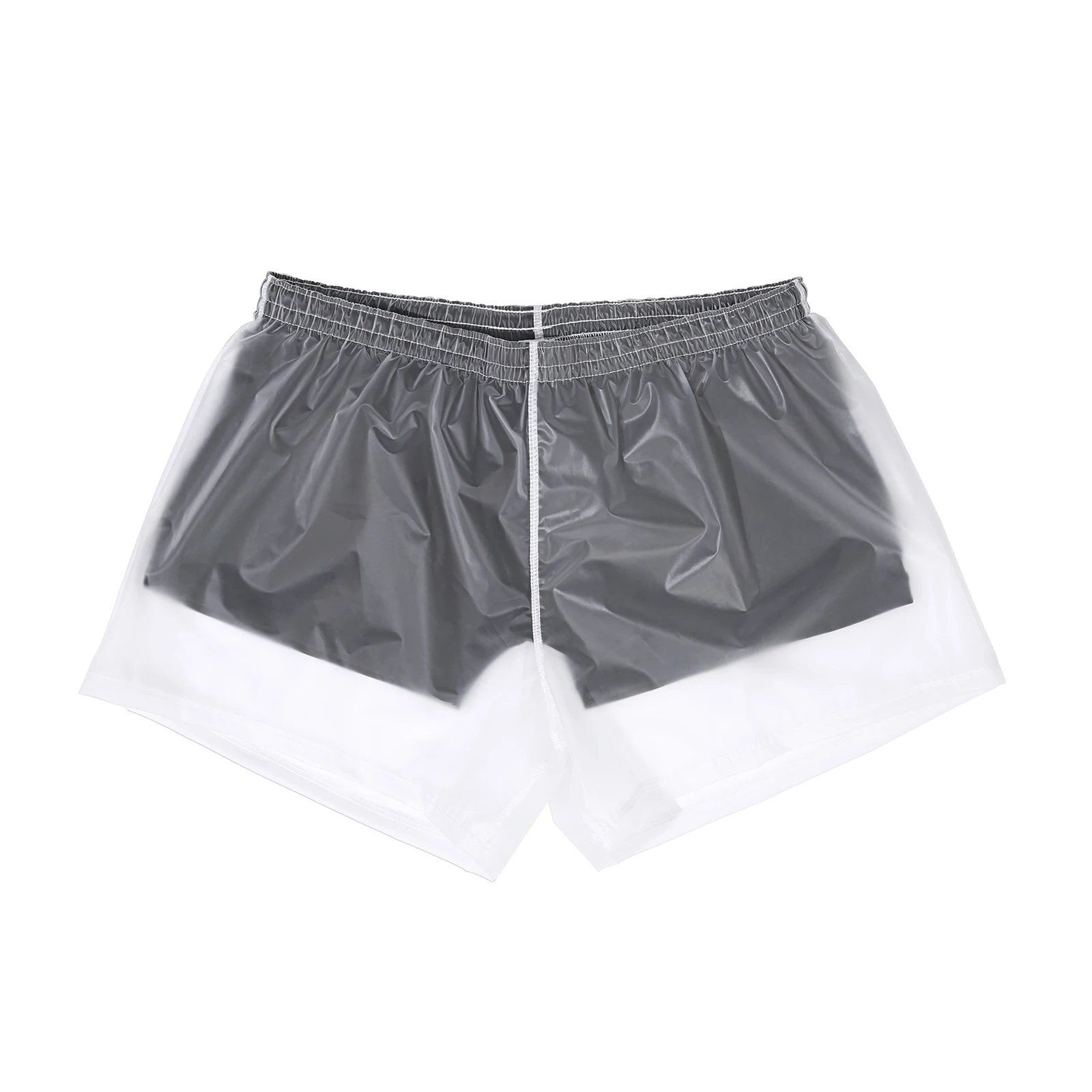 Badeshorts Männer Badehose Mann Sexy Transparente Bademode Wasserdicht Strand Kurze Hosen Badeanzug PVC Badeanzug Beachwear – Detail 13