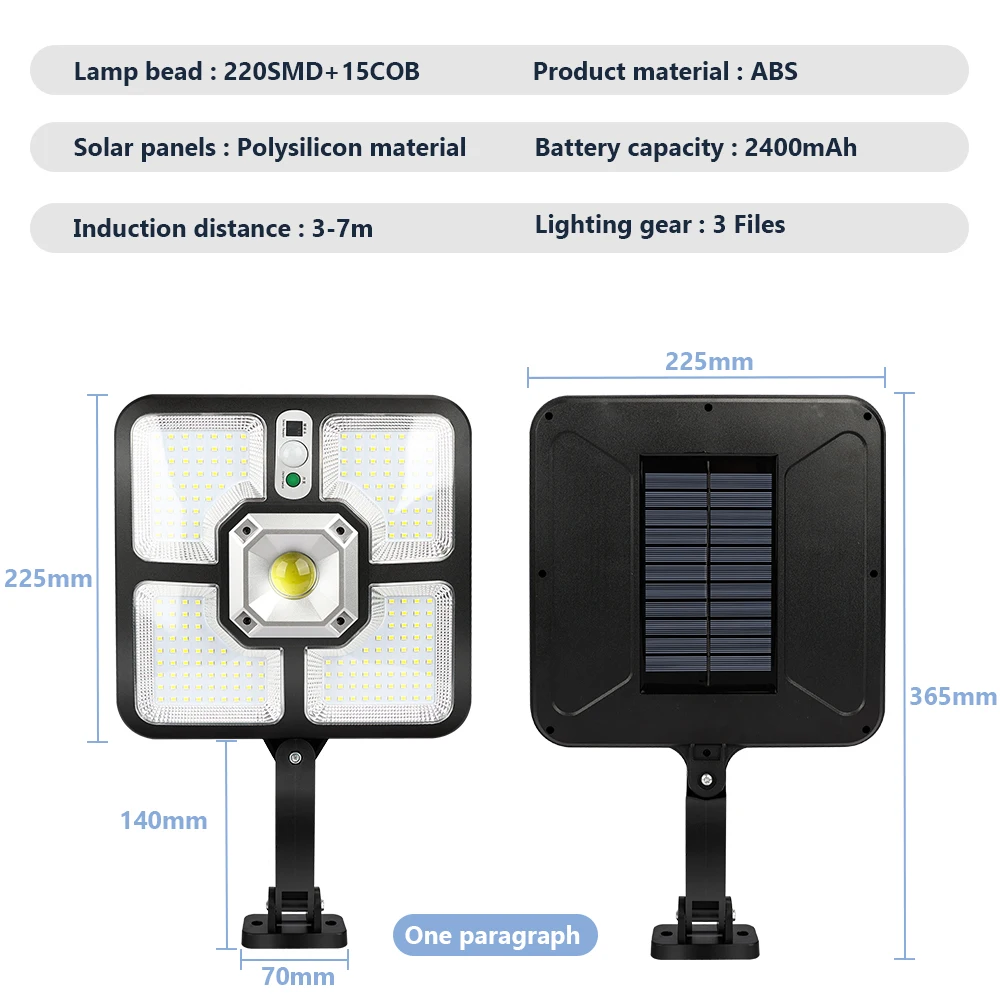 solar led lights outdoor 220SMD LED Solar Wall Light PIR Motion Sensor Lighting Street Outdoor Separation IP65 Waterproof Solar Lamp 3 Modes with Remote solar bulb