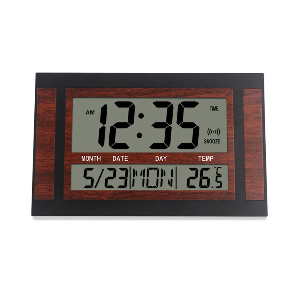 LCD Display Digital Wall Clock Calendar Temperature