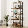 5 Tier Bookshelf for CDs/Movies/Books, Bookcase Storage Organizer, for Bedroom/Living Room/Home Office. Freestanding Bookshelf 1
