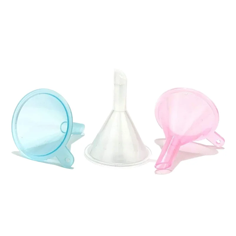 10Pcs Mini Plastic Transparent Funnels for Perfume Diffuser E juice Dropper Bottles Liquid Essential oil Lab Filling Tools