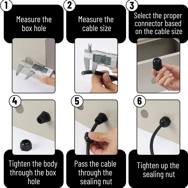 50PCS Waterproof IP68 Cable Gland Adjustable 3-16mm Waterproof Cable Connectors PG7 PG9 PG11 PG13.5 PG16 PG19 Gland Joints