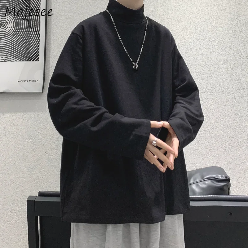 

Футболки мужские зимние базовые однотонные минималистичные с длинным рукавом Топы красивая модная уличная одежда корейский стильный классный BF