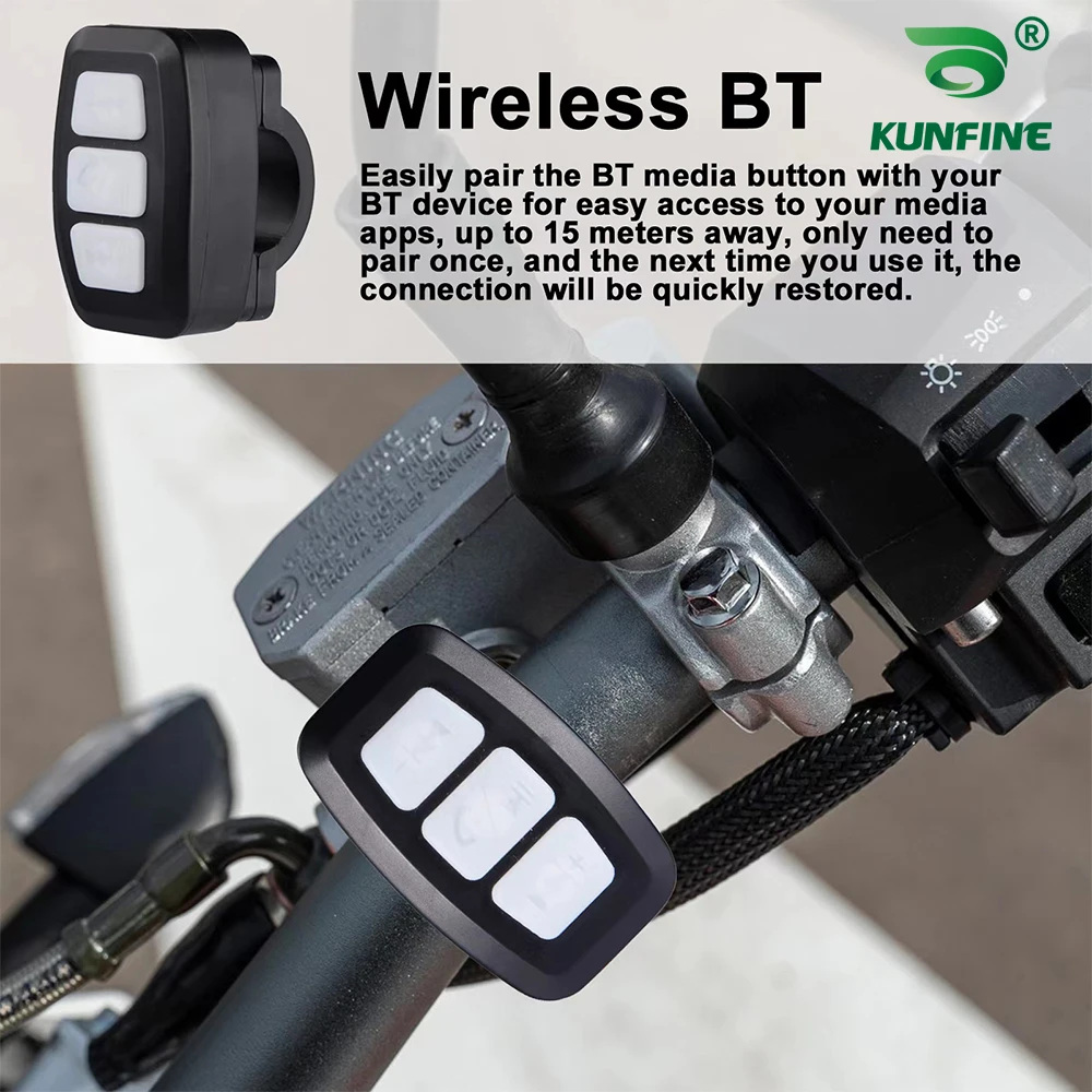 Wireless Media Remote Controller Media Wireless Bluetooth Button Remote Controller Car Motorcycle Bike Steering Wheel MP3 Music Play For Android IOS Phone Tablet