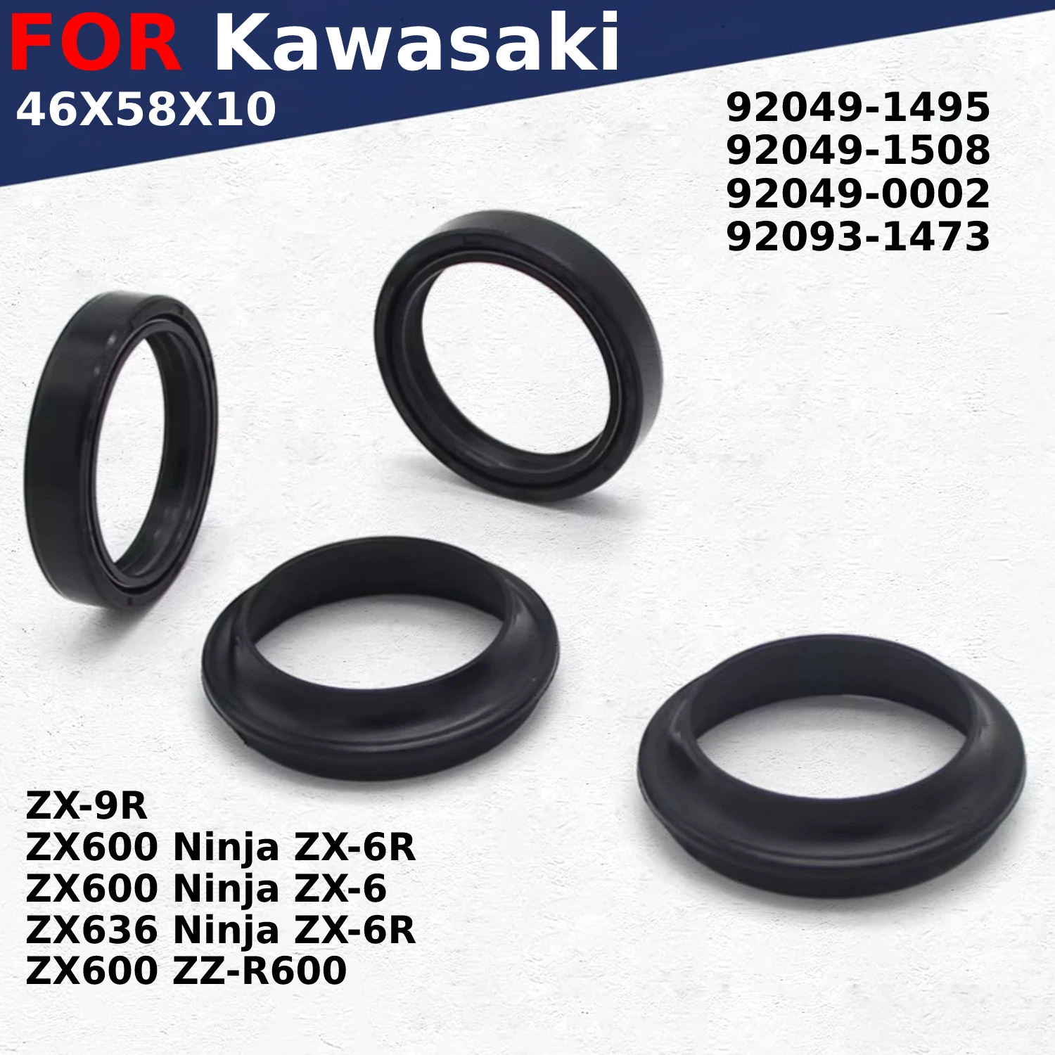 46X58X10 Oil Seal For Kawasaki ZX-9R ZX600 ZX636 Ninja ZX-6R ZX-6