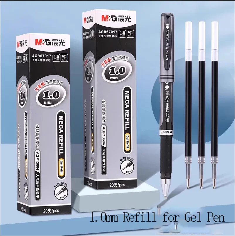 M&G Gel Refill, 1.0mm, for Gel pen 1.0 Neutralizer Fill, Black, with Matching Neutralizer Pen