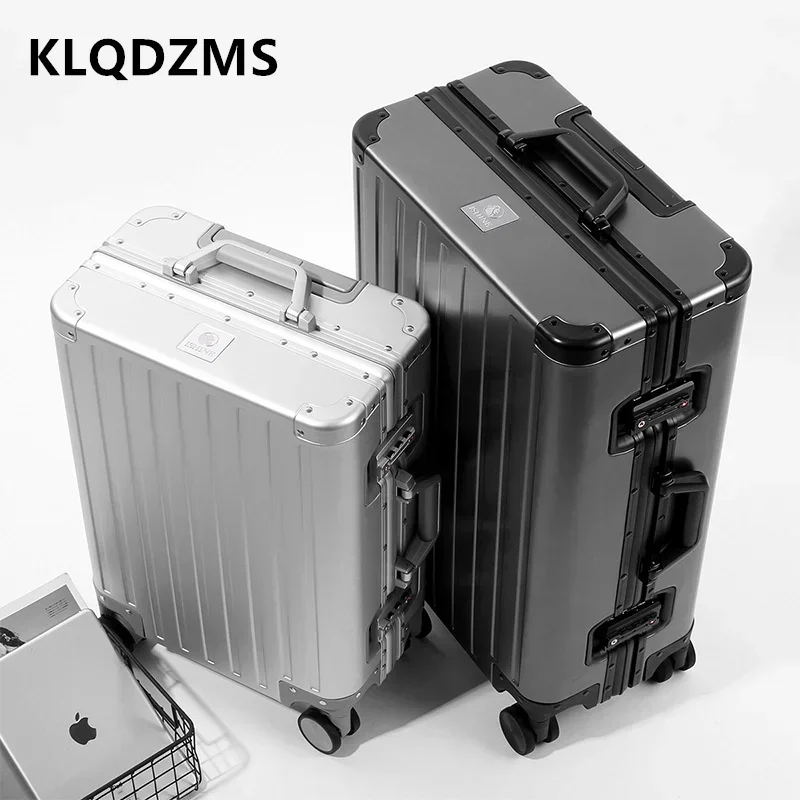 

KLQDZMS High Quality Suitcase 24"26"28 "inch Trolley Case 20 "full Aluminum Magnesium Alloy Boarding Box Rolling Luggage