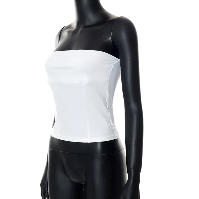 Strapless Corset Tops Summer White Off Shoulder Tanks Women Sleeveless Tube Top Sexy Skinny Fit Bustier Clothes топ без бретелек