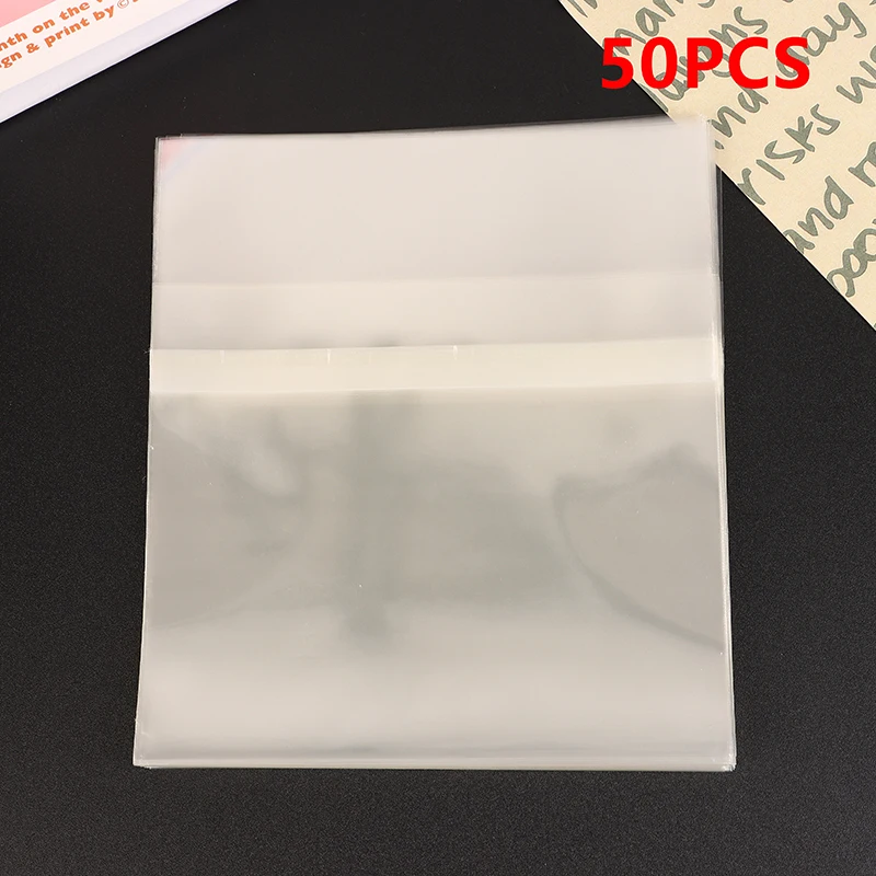 50PCS Resealable CD Ziplock Bags Plastic Outer Sleeves for CD Tape Record Protect Sleeves