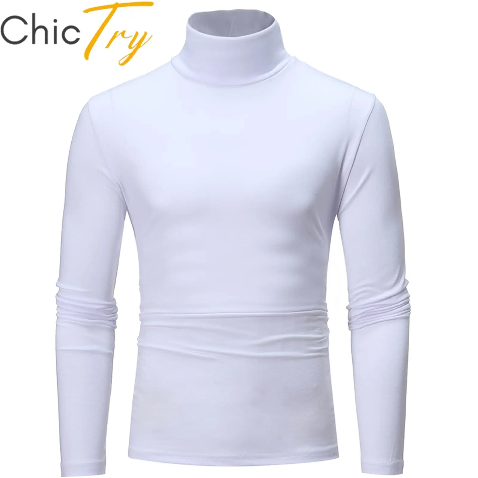 Thermals Tops for Mens Cold Weather Long Sleeve Turtle Mock Neck ...