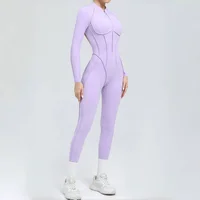 Women's Backless Hip Lift Yoga Jumpsuit Sports Fitness Removable Padding Zipper Leggings One-Piece Running Workout Gym Jumpsuit - Image 6