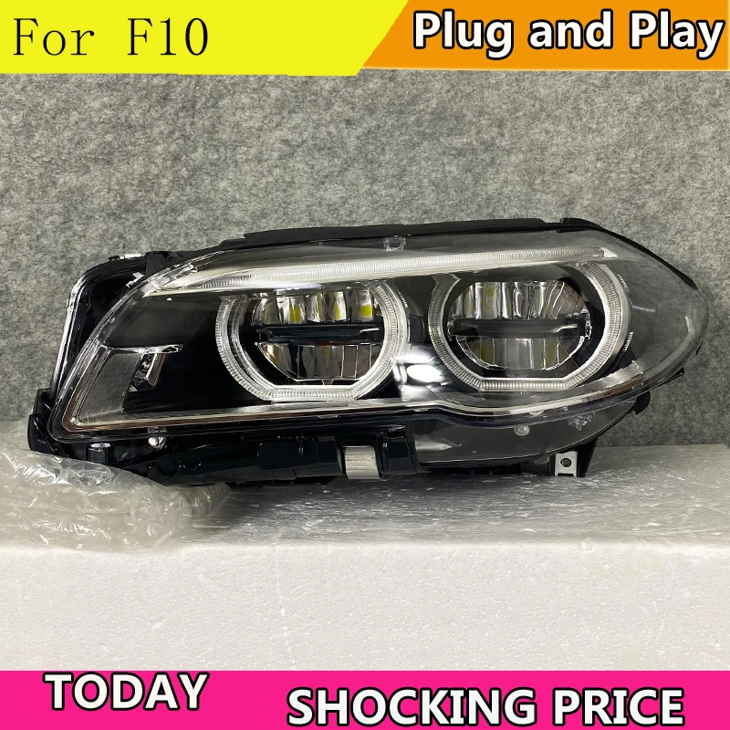 

LED Head Lamp for BMW F10 F18 Headlights 2010-2017 520i 525i 530i 535i 540i F11 All LED Angel eye Headlight DRL Auto Accessories