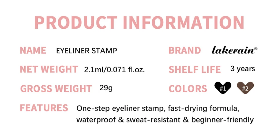 Lakerain Eyeliner Stamp Waterproof Fast Drying Precise Tip Liner_voghion.com