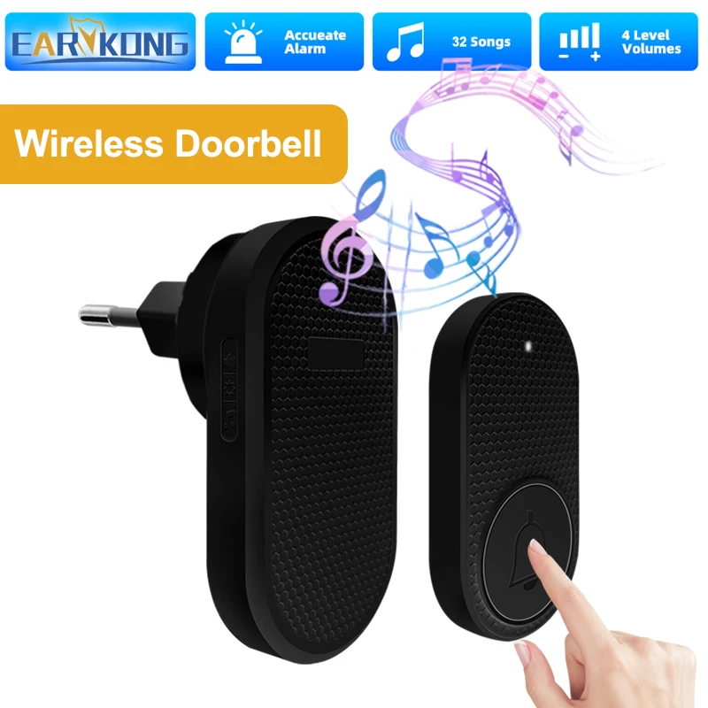 Bezdrátový doorbell domácí vítejte chytrá dveře zvon nastaví domácí outdoorové kinetické prsten chime doorbell 32 písně melodies znít