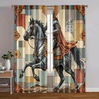2pcs, Curtain Popular 2D print Vintage for Man on Horseback Durable Polyester (without rod) Gifts for Kitchen Living Room Office 1