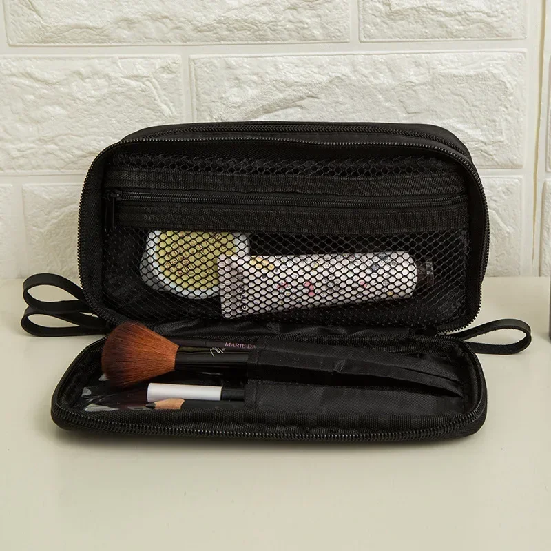 Black Mini Make Up Bag for Female Designer Travel Nylon Storage Bag for Girl Fashion Daily Doule Zipper Small Cosmetic Bags 4