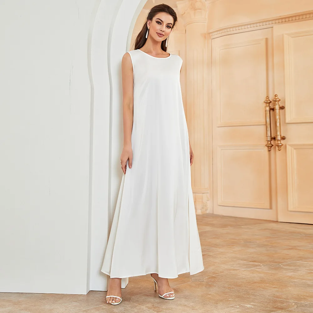 Long Dresses White Ramadan Islamic Clothing Women Abaya Dubai Turkey Arabic Muslim Dress Robe Femme Vestidos African 2023 Kaftan