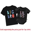New Big Bro Lil Sis Sibling Clothes Cotton Family Matching Brother Sister Outfits Black Kids Shirt Baby Rompers Birthday Gifts 2