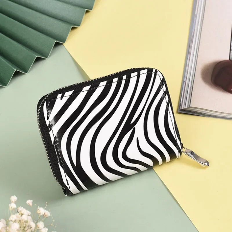 Zebra Print Purse Wallet for Women Leather Short Wallet Fashion Cute Credit Card Coin Purses Money Pouch Mini Wallets 5
