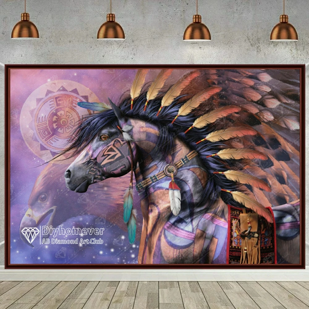 Cool Native American Horse - Diamond Paintings 