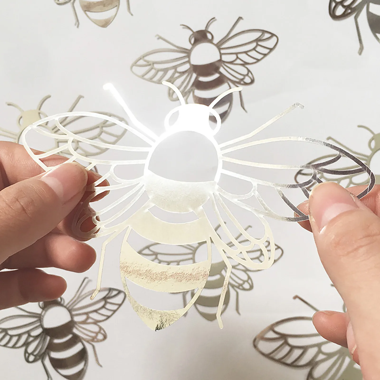 12PCS Hollow Bee Wall Stickers Home Decoration Festive Party Arrangement Window Decals