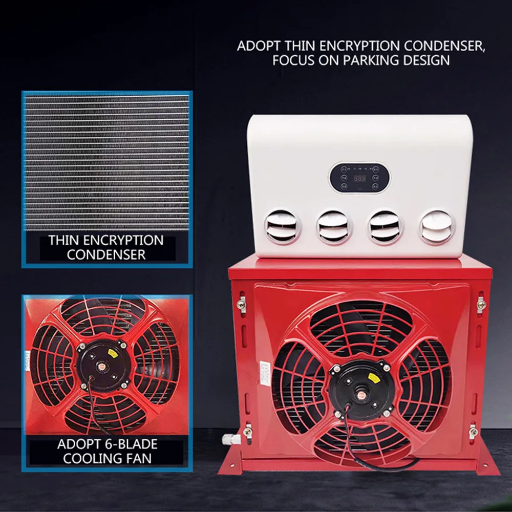 12/24V Car Electric Air Conditioner Parking Refrigeration Air Conditioning Remote Control Rapid Cooling Vehicle Refrigerator