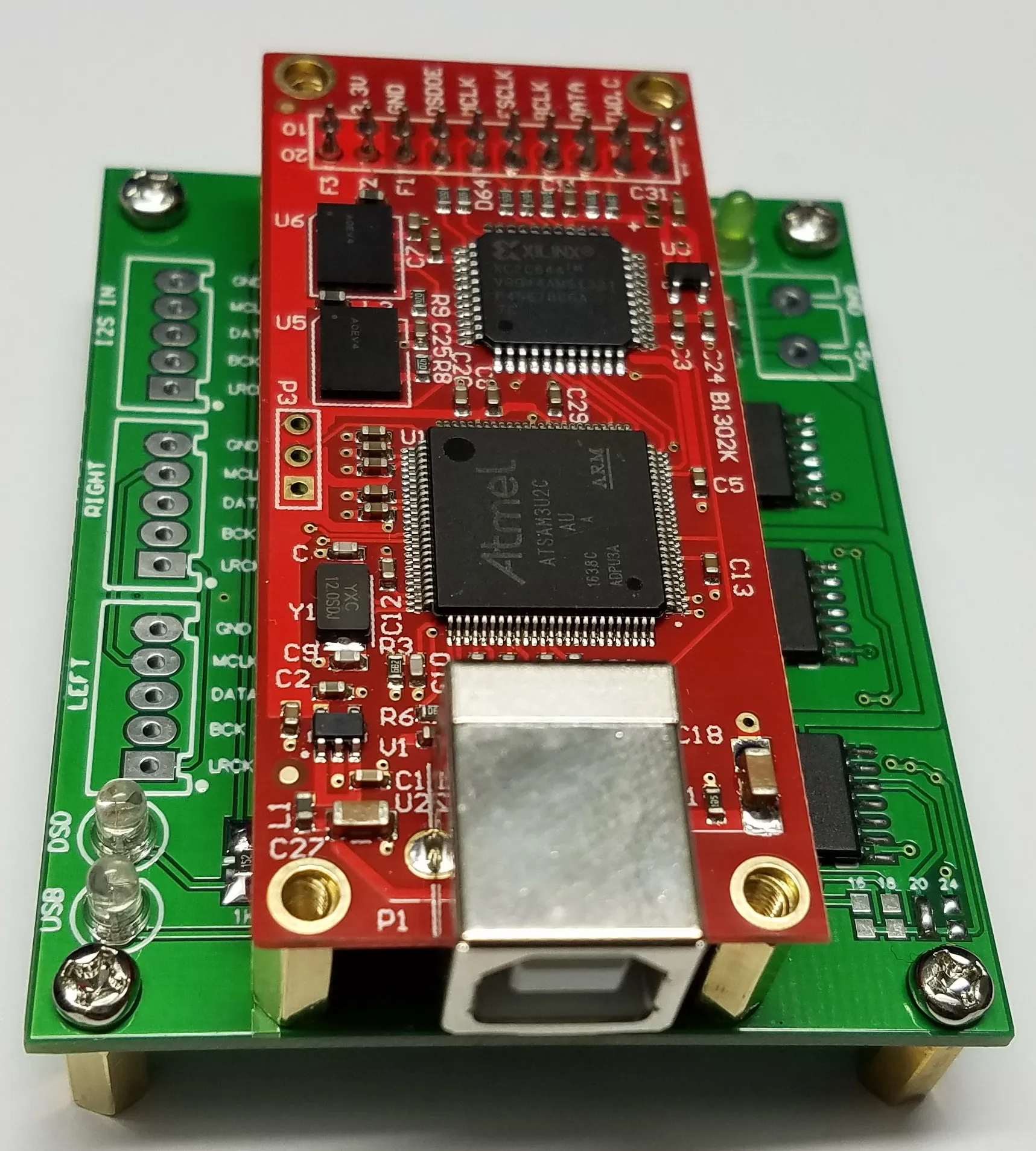 Board, I2S Conversão de Dados, Esquerda Direita para Xmos USB