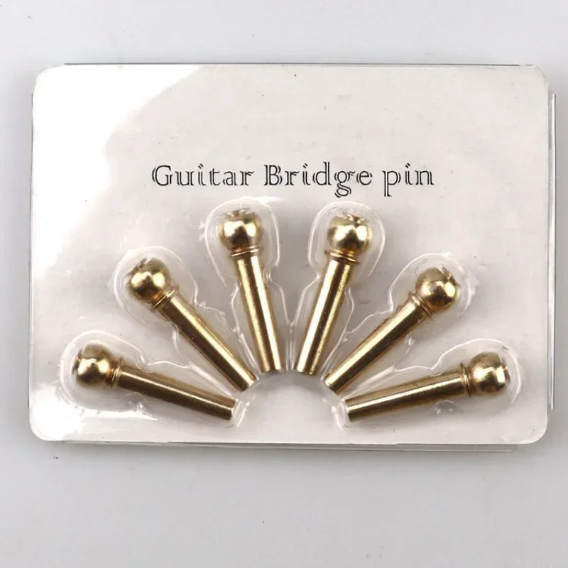 

6 Pieces/lot Guitar Strings Nail Metal Acoustic Guitar Bridge Pins Brass Guitar Strings Fixed Cone String Pins String nut Nails