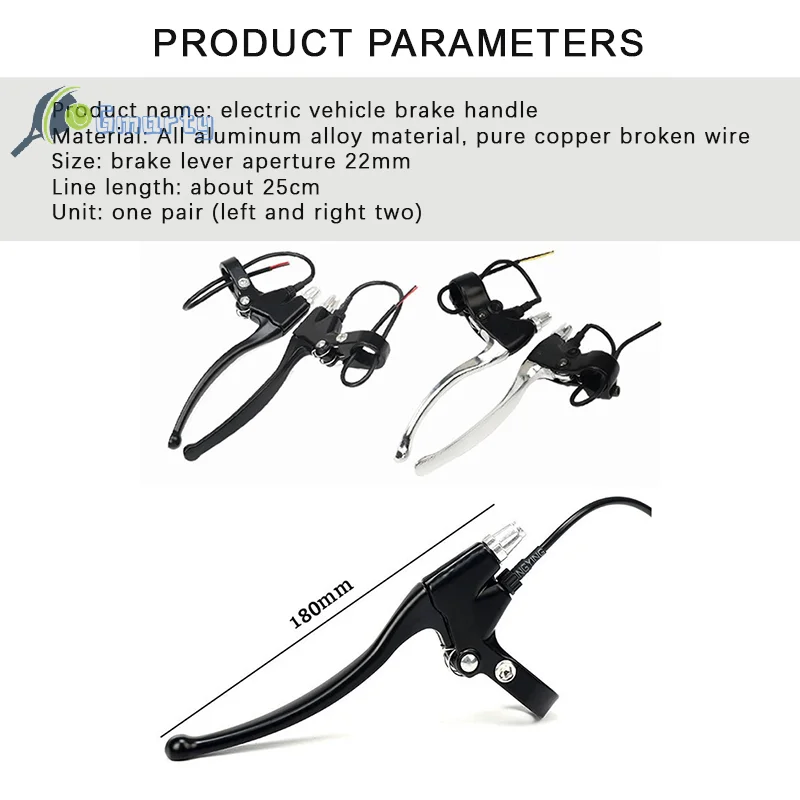 ​1 pair E-bike Brake Lever Cut-off Power Switch Universal Electric Vehicle Bicycle E-scooter Replace Spare Set Kit Lock Function