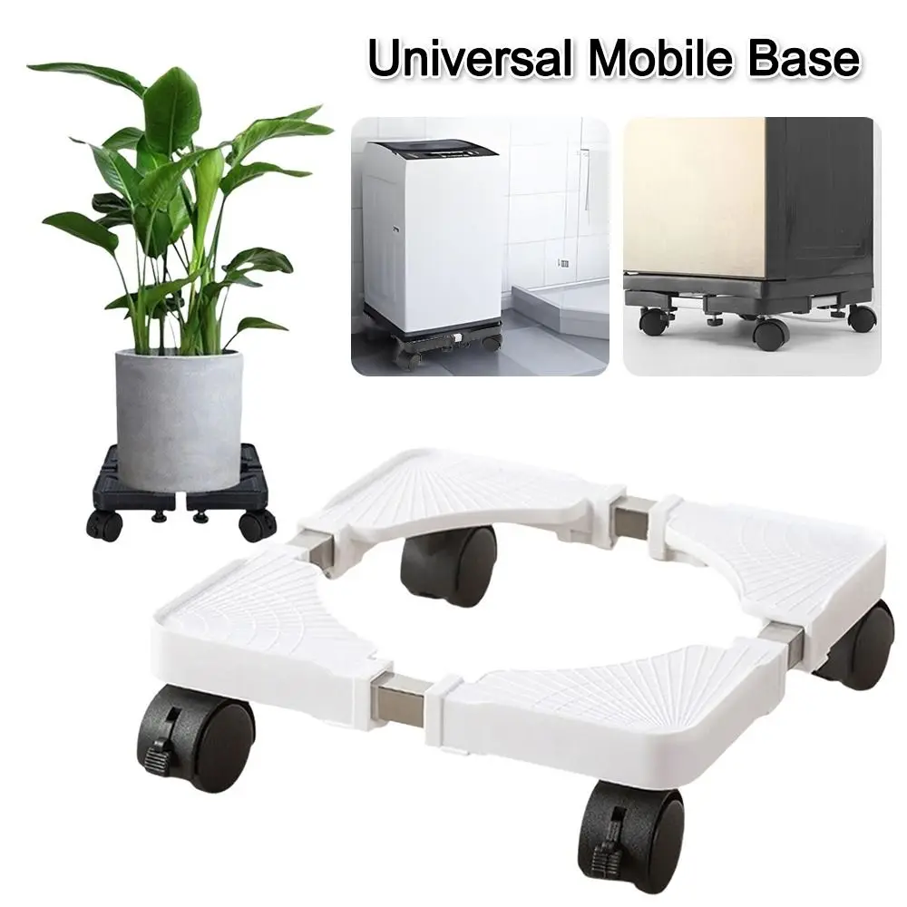 Vetilated 4 Caster Wheels Movable Base Adjustable Height Heavy Duty Refrigerator Base Stand Support Wheeled Base Home