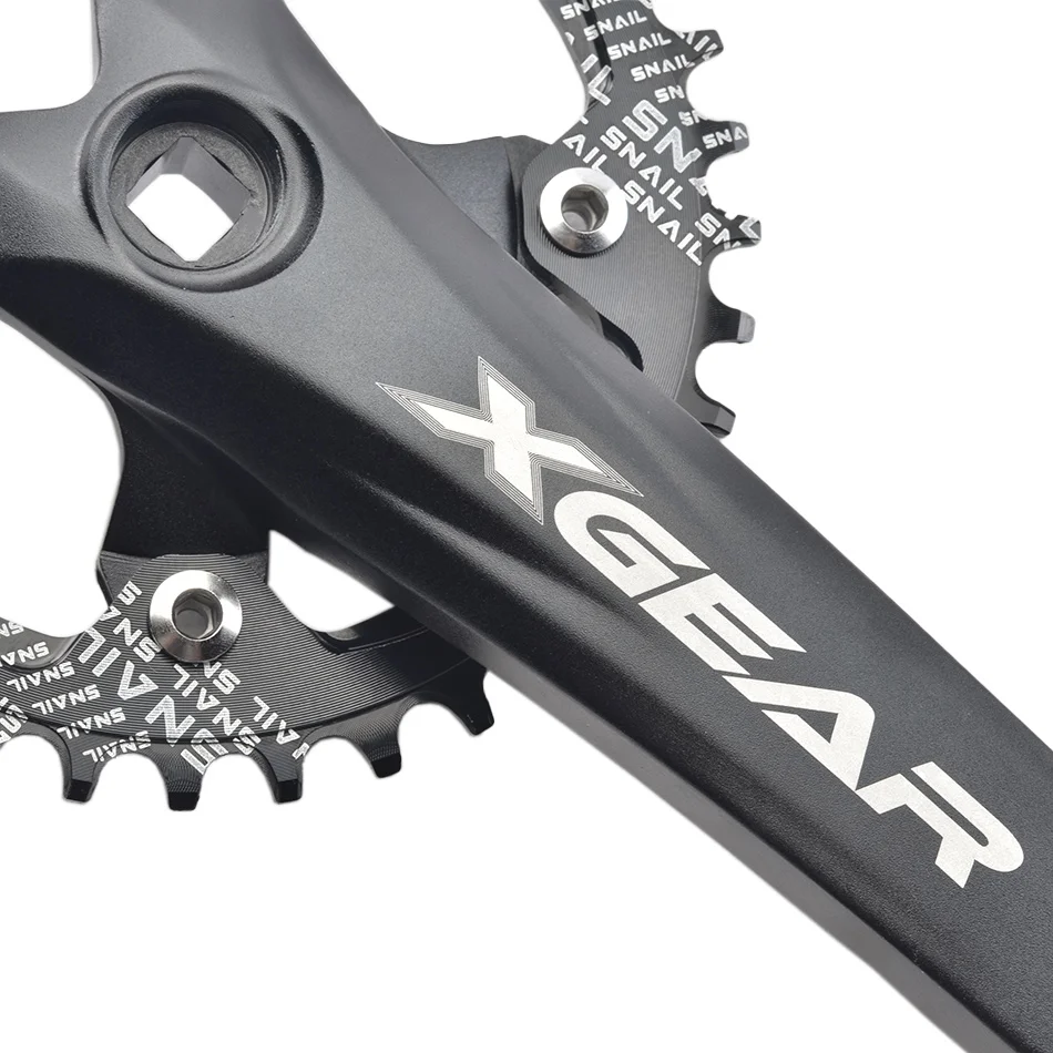 GOLDIX Bicycle Crankset 104BCD Mountain Bike Square Hole Crank Aluminum Alloy Crank 170mm Black 32T 34T 36T 38T 40T 42T 5