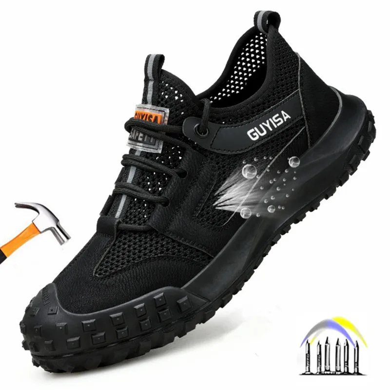 

breathable safety work shoes anti puncture working shoes with protection anti-slip safety sneakers with steel toe labor shoes