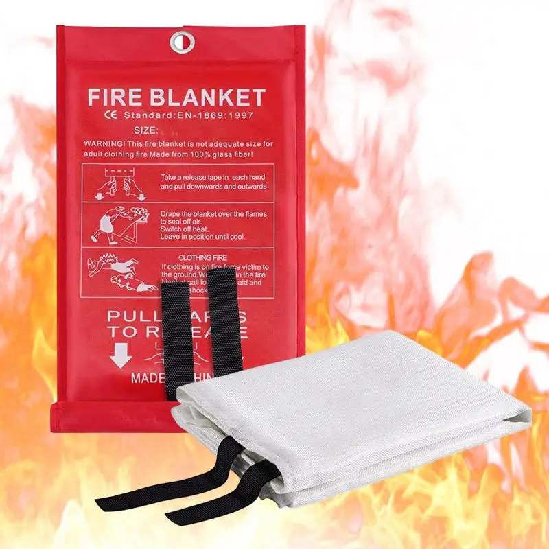 Fire Blanket Fire Extinguisher Blanket For Kitchen 1x1m Fire Retardant Blanket Fire Suppression Blanket For Camping Grill Car