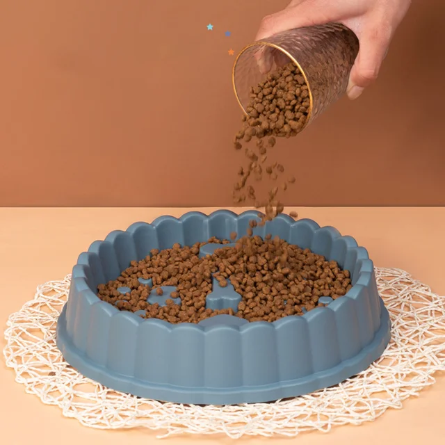 Anti-Choking Slow Feeder Dog Bowl: Non-Spill Food Bowl for Small/Medium/Large Dogs, Also for Cats, Durable Pet Feeding Dish, 5