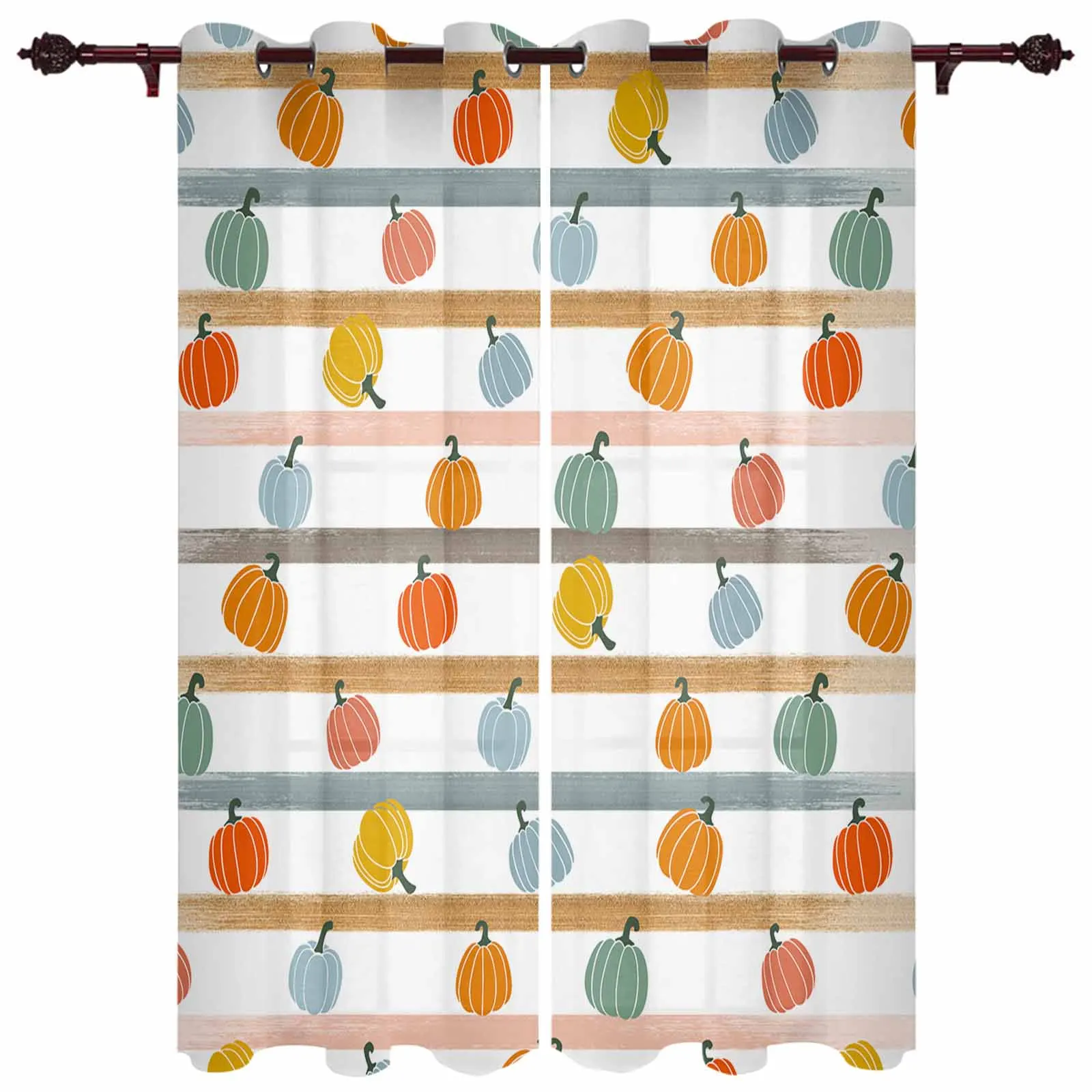 

Современные оконные шторы с листьями тыквы, занавески для гостиной, спальни, кухни, лечебные шторы