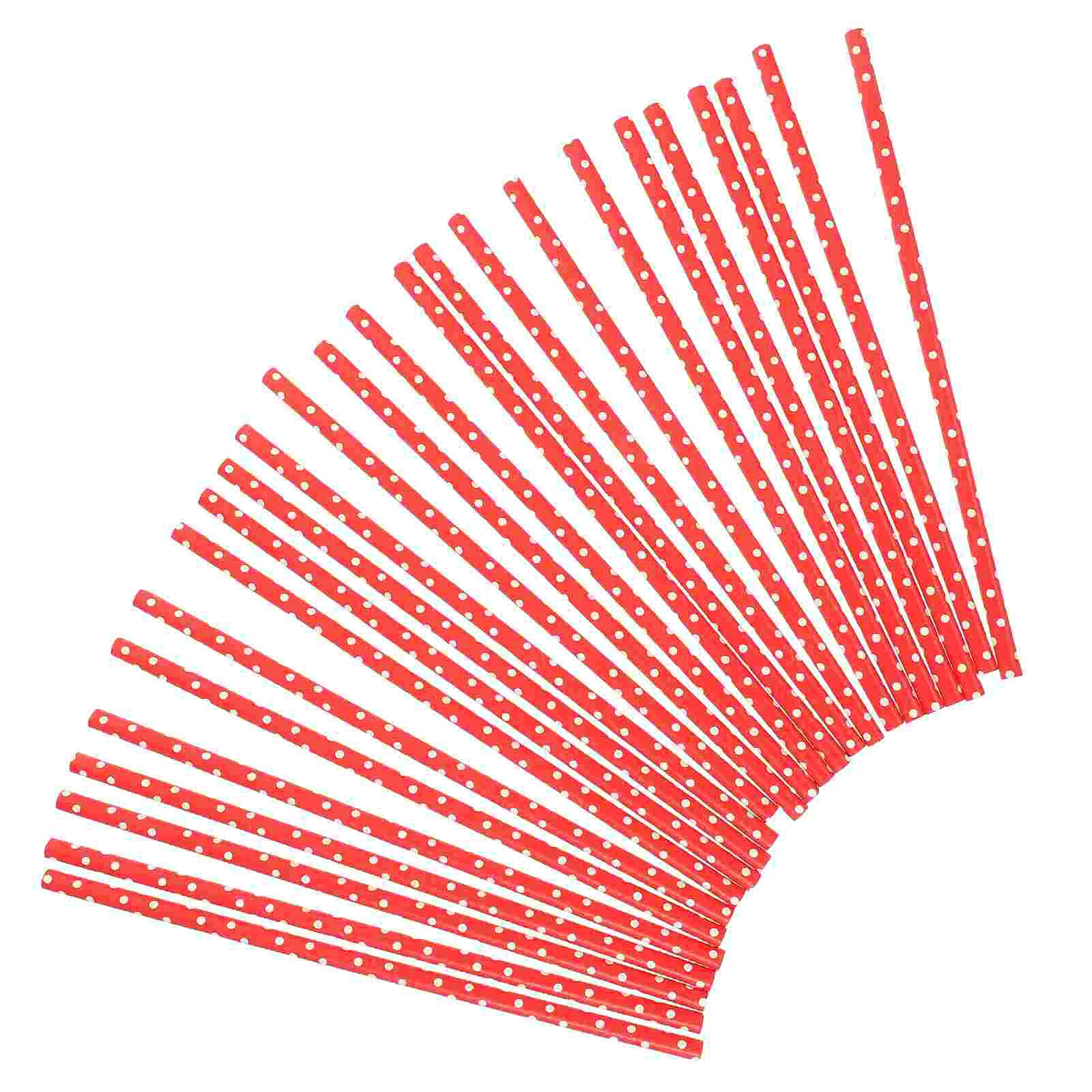 100pcs Degradable Paper Straws Delicate Paper Straws Disposable Drinking