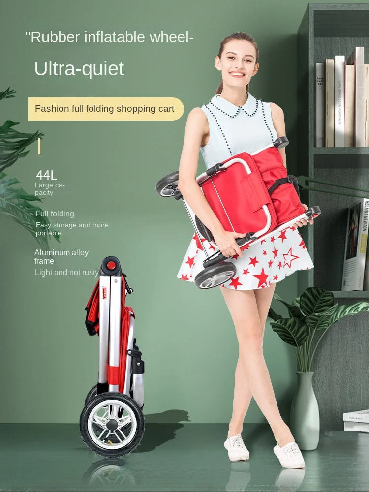 Silent Stair Climbing Trolley Foldable Portable Trolley Cart Home Trailer Lightweight