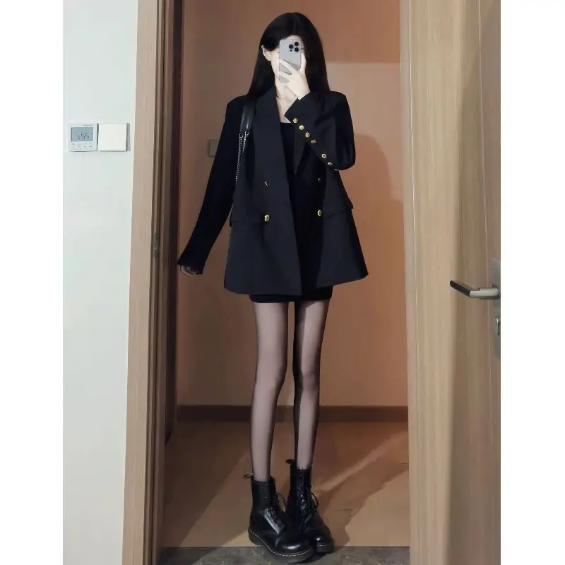 

Pure Desire Style Hot Girl Autumn Suit Women's 2023 New Top Sling Dress Two-Piece Set