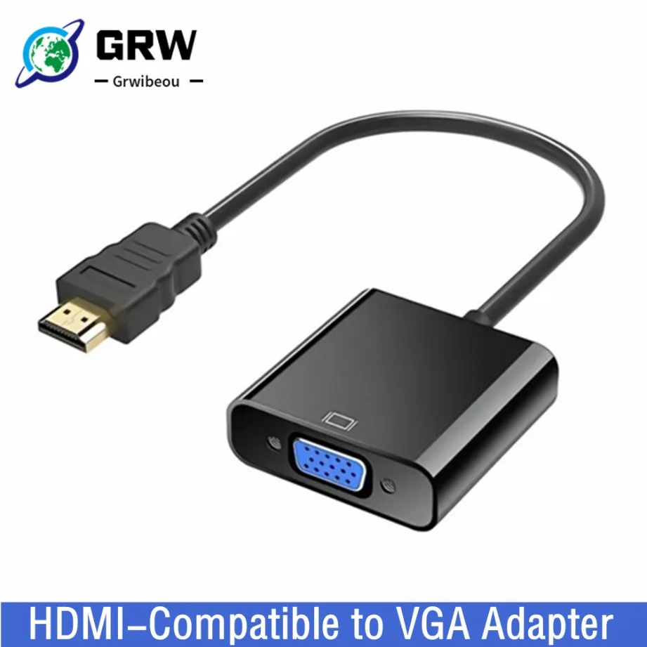 

1080P HDMI-compatible to VGA Adapter Cable Digital to Analog Converter For Xbox PS4 PC Laptop TV Box to Projector Displayer HDTV