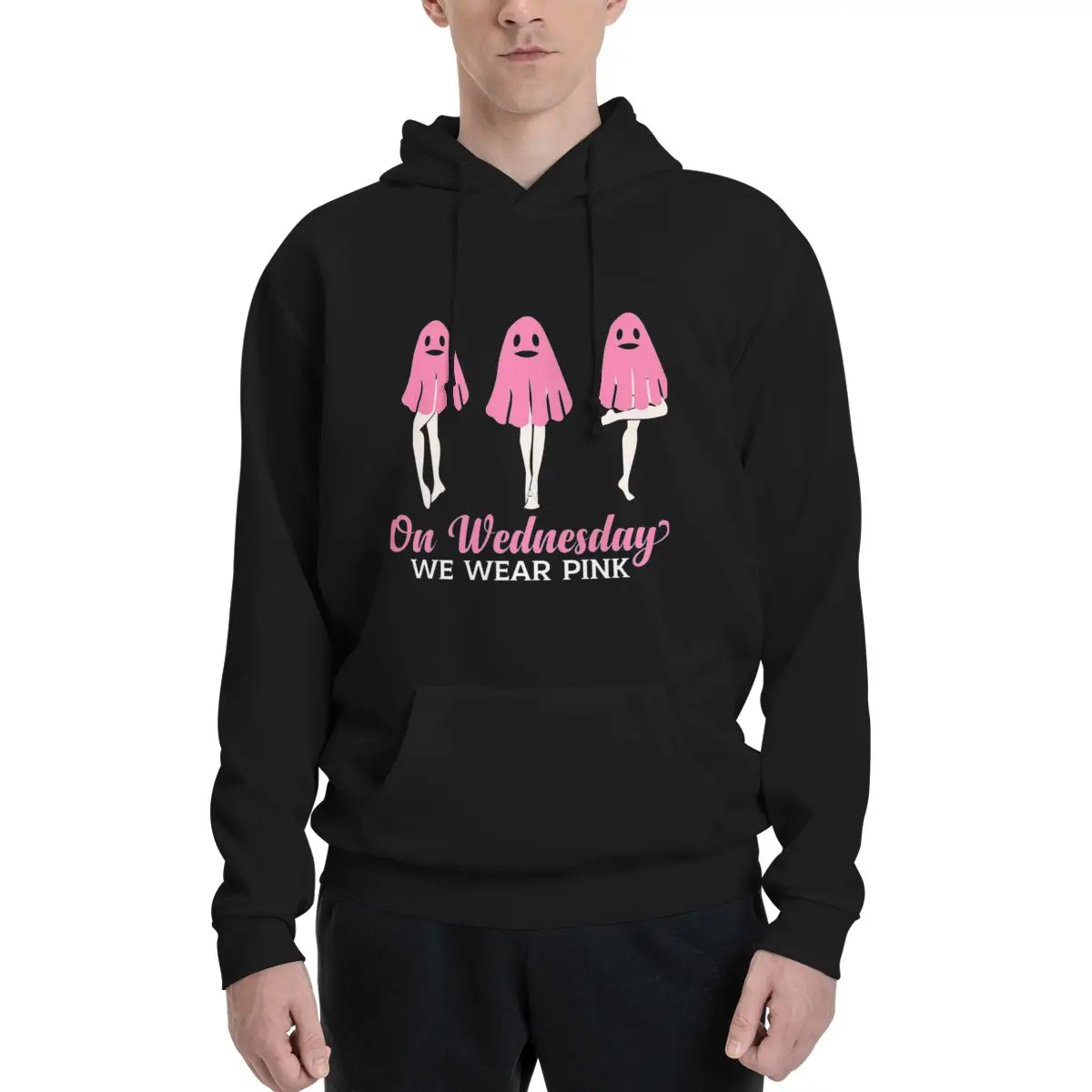 

On Wednesdays We Wear Pink Polyester Hoodie Men's Women's Sweater Size XXS-3XL