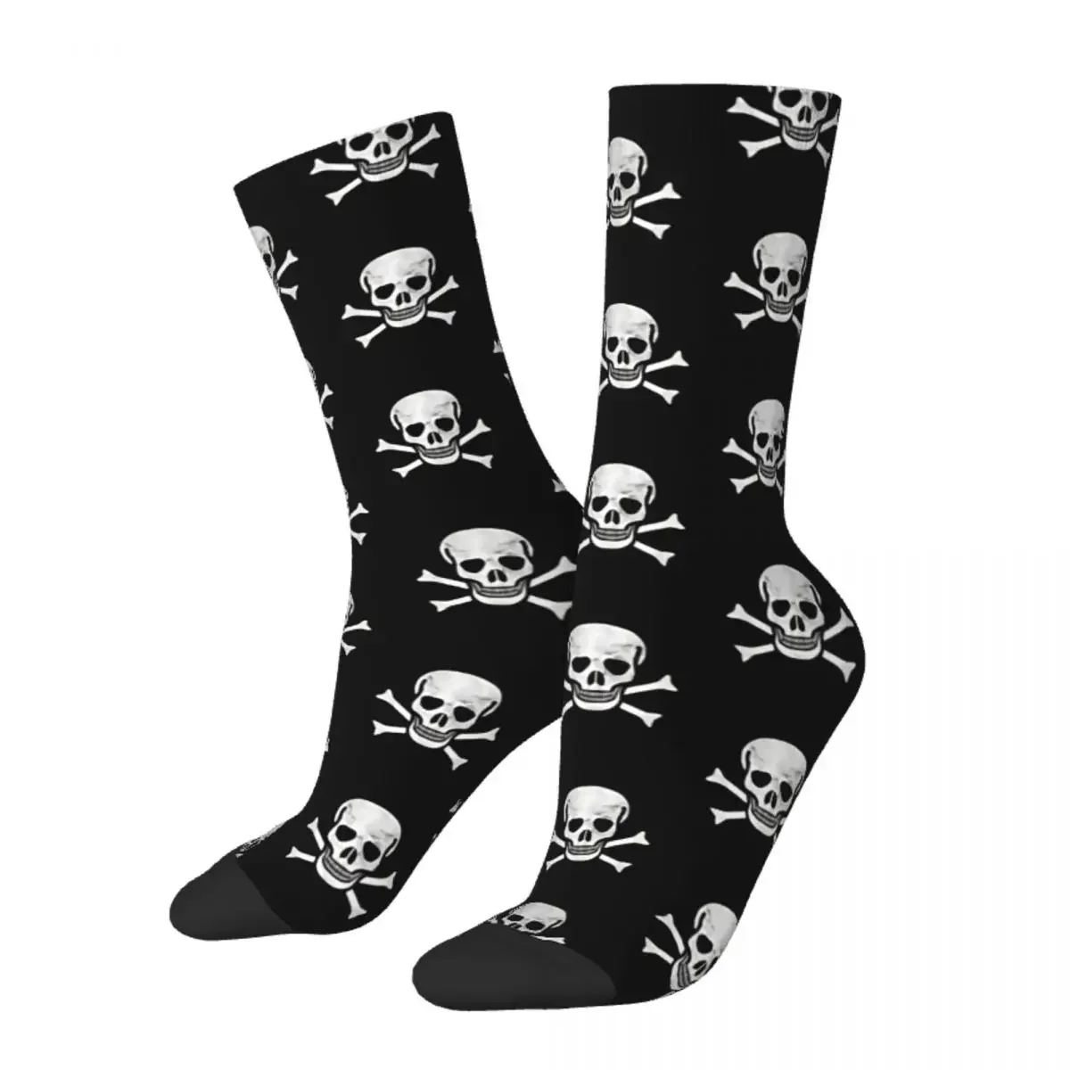 

Funny Crazy Sock for Men Skull Crossbone Hip Hop Harajuku Pirate Flag Happy Pattern Printed Boys Crew Sock Casual Gift