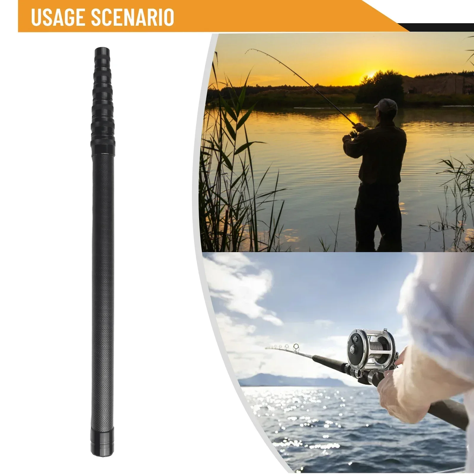 Portable Carbon Fiber Fishing Net Long Handle Fishing Landing Net Telescoping Pole Handle Gifts For Men