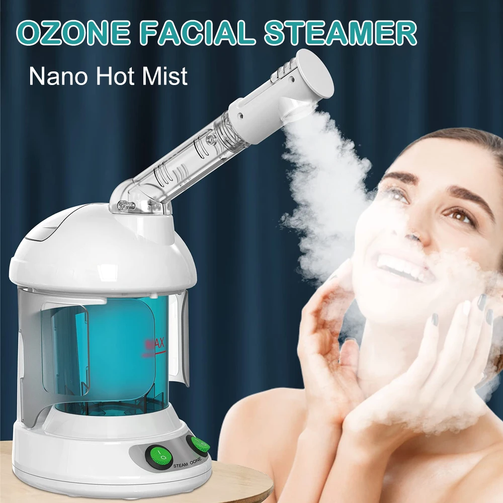 

Ozone Facial Steamer Nano Ionic Mist Sprayer Hot Mist Face Steamer Portable Humidifier Vaporizador For SPA Sauna Moisturizing