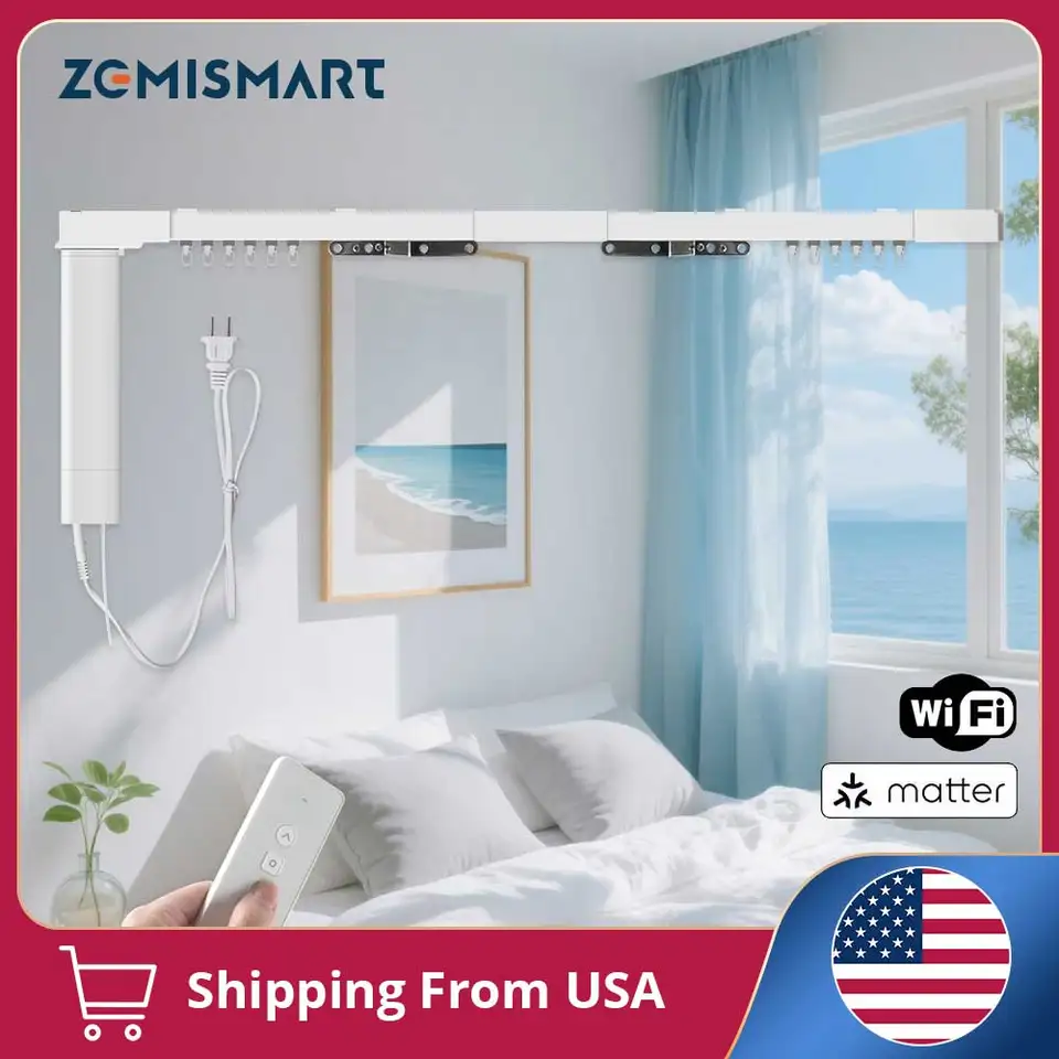 Smart Electric Curtain Motor with Sliding Track