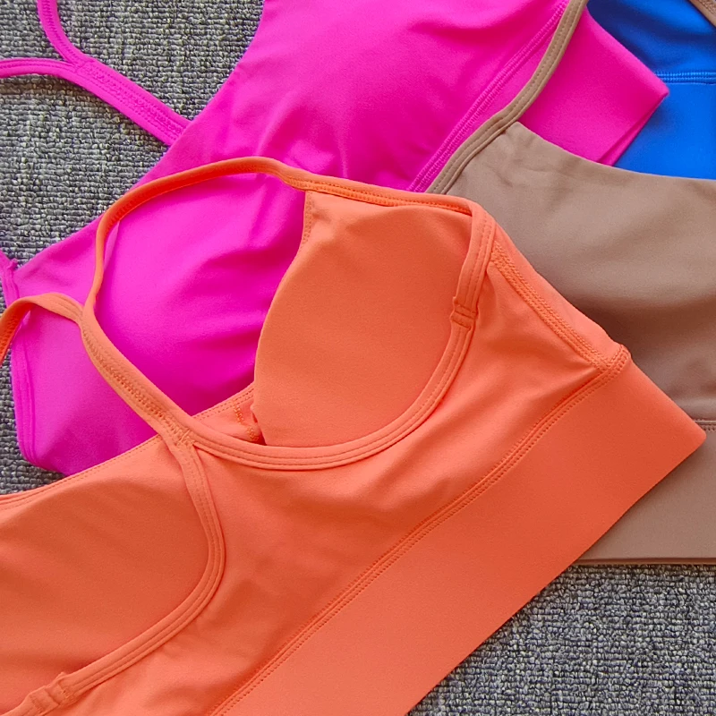 Solid Color sports bra Y shape Women Fitness Bra Tights Yoga Vest High Strength Shockproof Gym Sports Top With Chest Pad,sports bra,womens bras,sports underwear,gym top