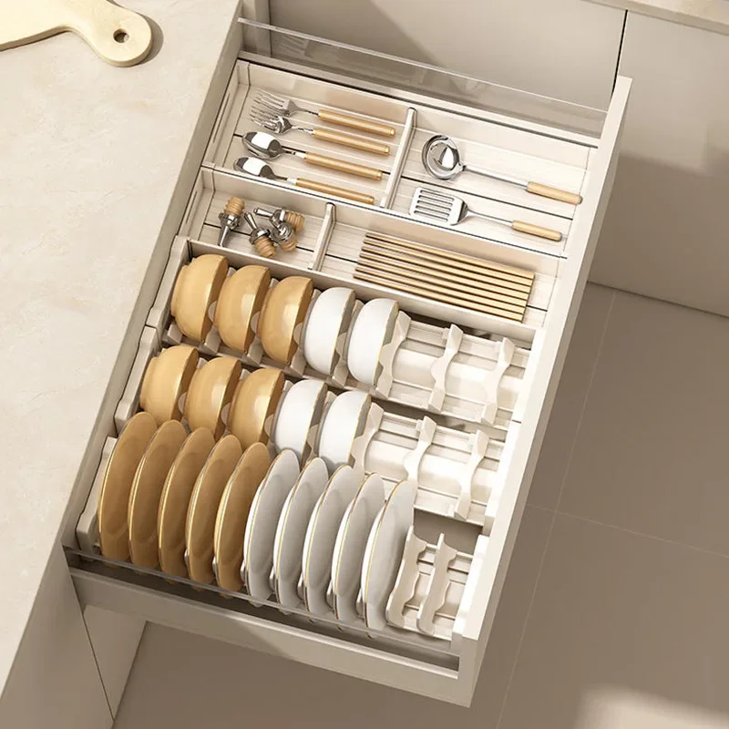 Bowl and dish storage rack, bowl and dish kitchen drawer storage partition, built-in bowl rack, tableware and dish storage rack 2