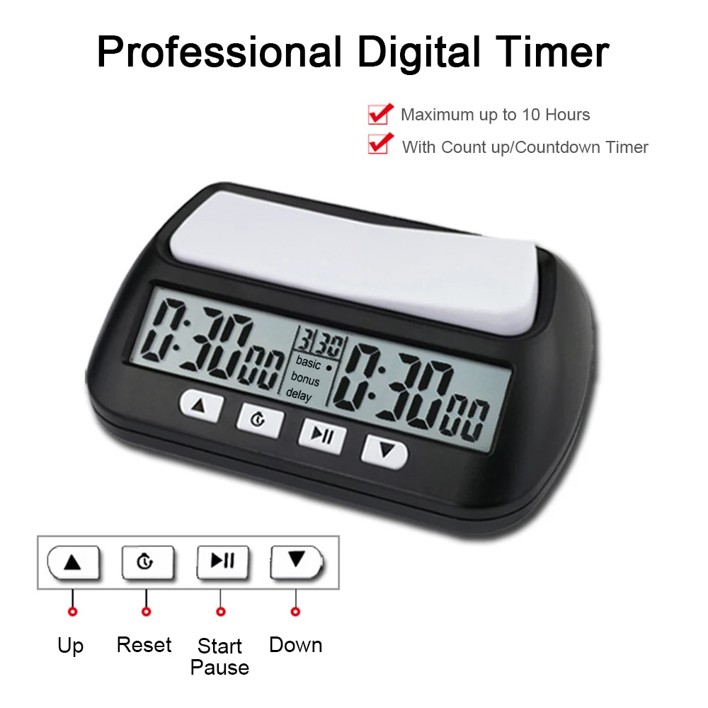 Chess Timer 3-in-1 Multipurpose Portable Professional Chess Clock Digital Chess Timer Game Timer