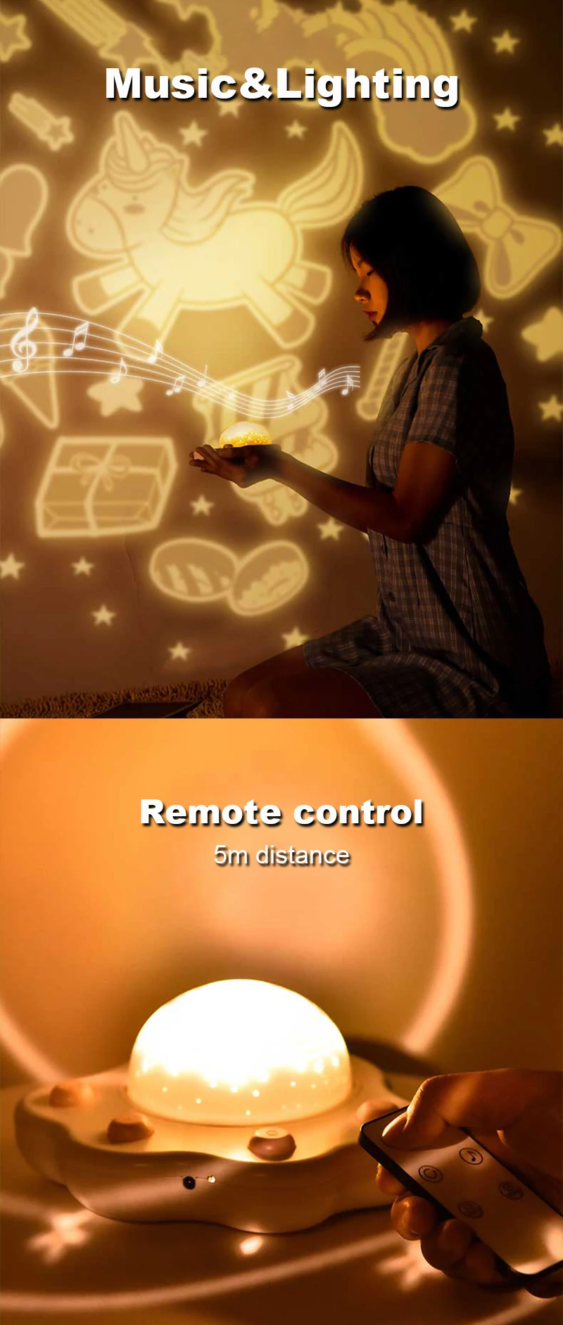Description Picture 4 of itemProjector Lamp Children Bedroom LED Night Light Rotating Galaxy Astronaut Unicorn Birthday Projector Table Lamp Kid Room Decor